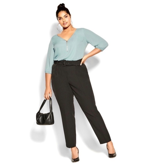 NWT CITY CHIC Sexy Fling Elbow Sleeve Top in Seafoam Size XS/14 - Picture 2 of 9